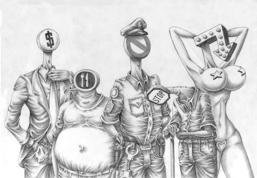 Иллюстрации о современном обществе от Аль Маргена