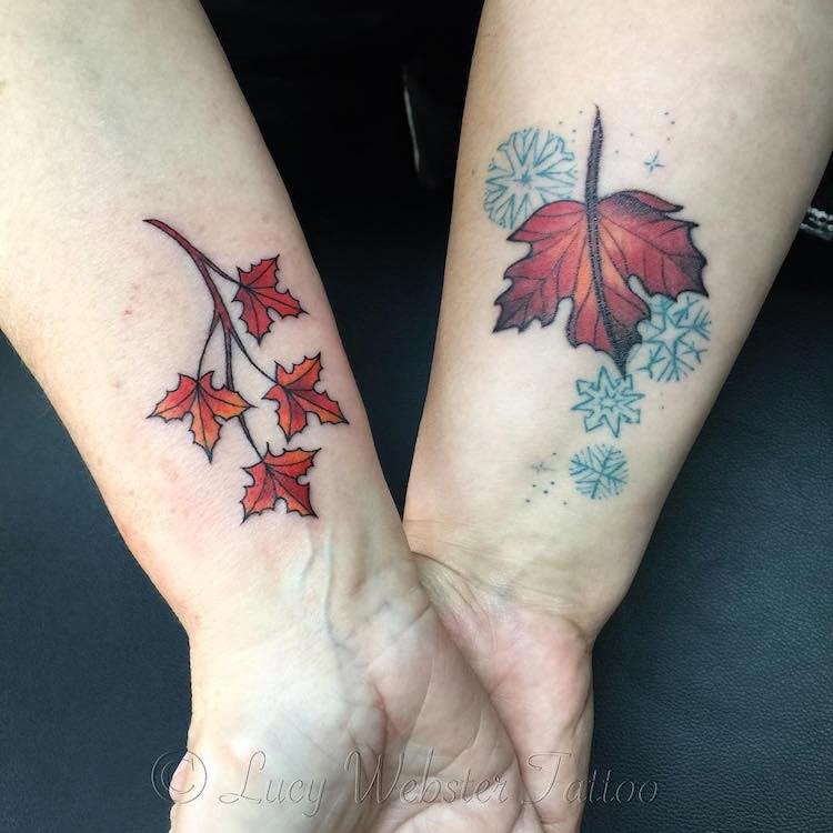 Парные татуировки мам и дочерей