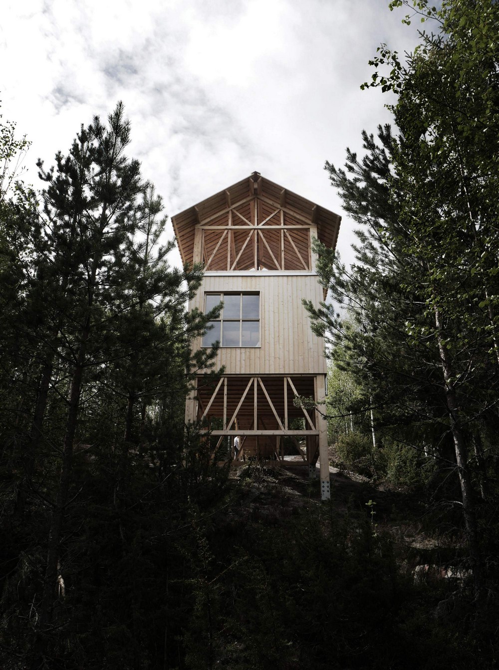 Деревянный отель с видом на горы Эсбергет в Швеции