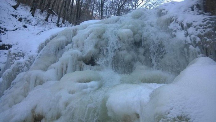 Красота замёрзших водопадов