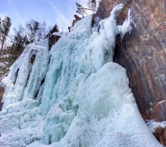 Красота замёрзших водопадов
