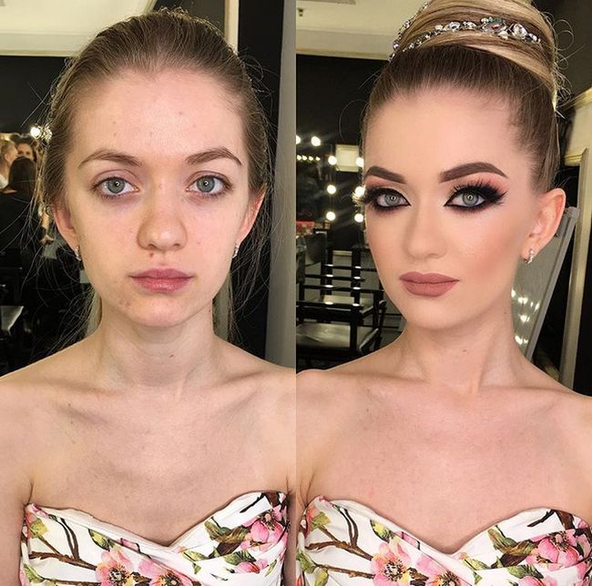 Перевоплощения с помощью макияжа: до и после