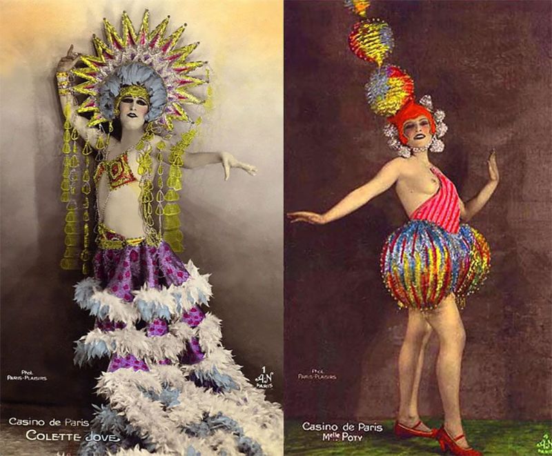 Винтажные открытки с танцовщицами Казино де Пари