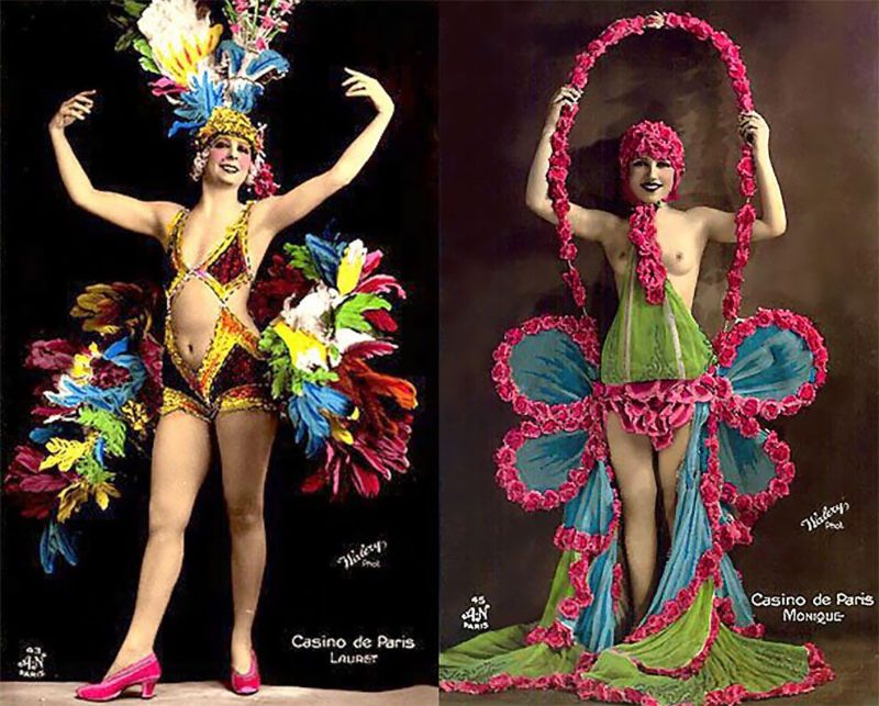 Винтажные открытки с танцовщицами Казино де Пари