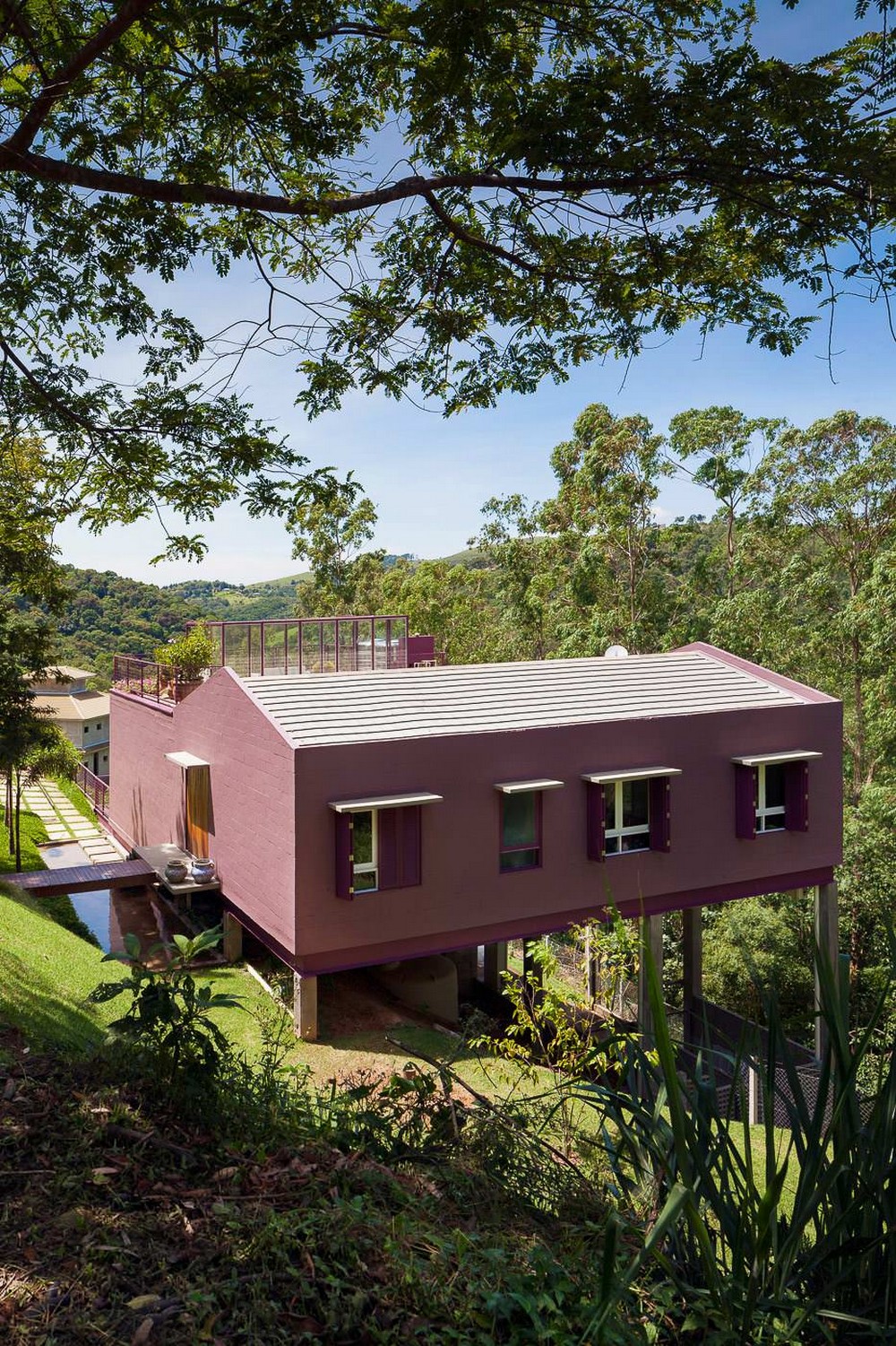 Загородный дом-дерево на склоне в Бразилии