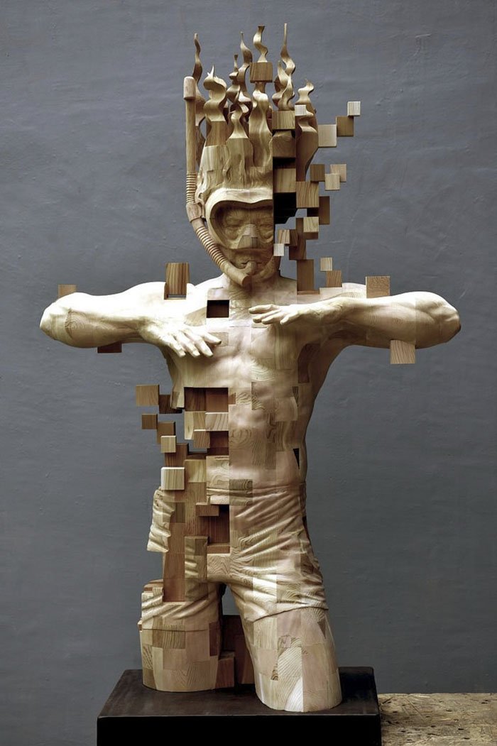 Пиксельные скульптуры от тайского художника Хсу Тунг Хана