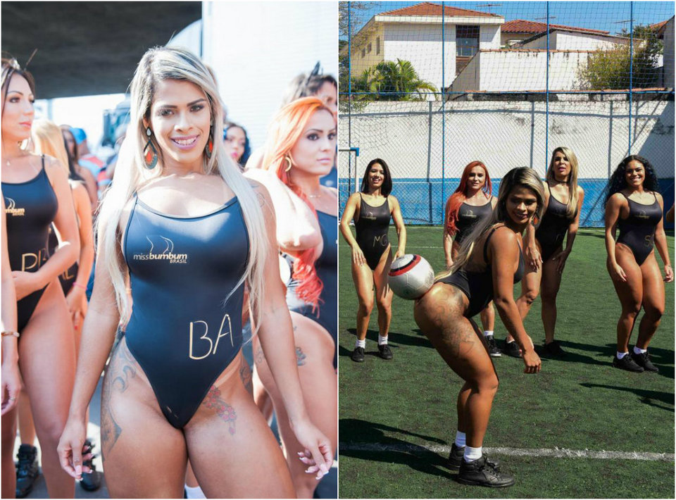 Участницы конкурса Miss Bum Bum 2017 сыграли в футбол