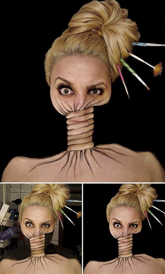Хорватская художница рисует сумасшедшие иллюзии на своем лице