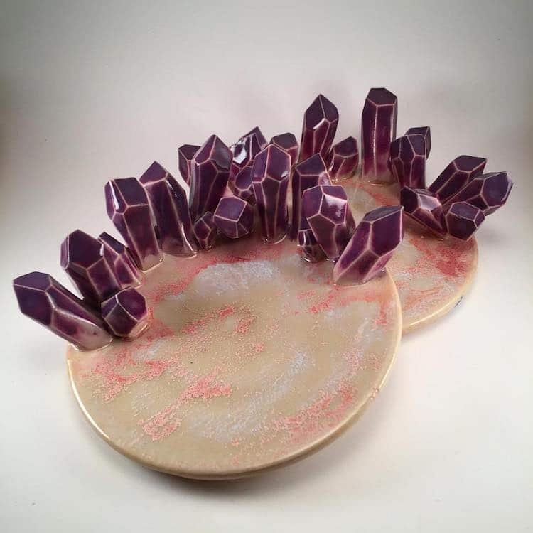 Керамическая посуда с кристаллами от Коллина Линча