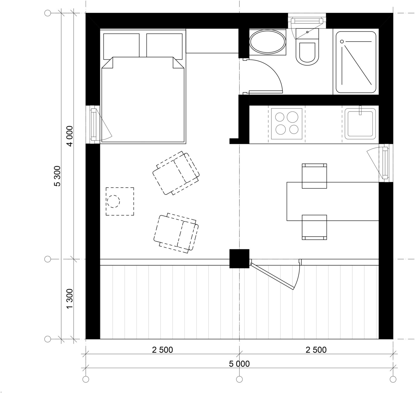 Модульный дом площадью 16 квадратных метров