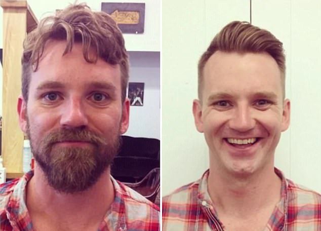 До и после сбривания бороды