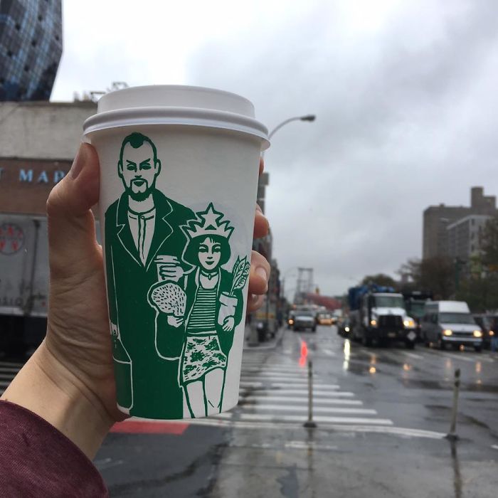 Потрясающие рисунки на чашках Starbucks