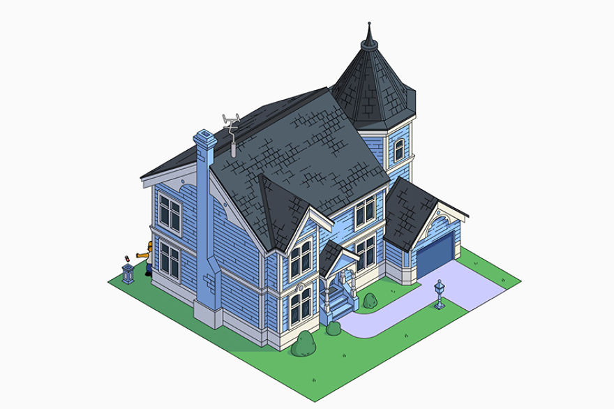 Дом Симпсонов в разных архитектурных стилях