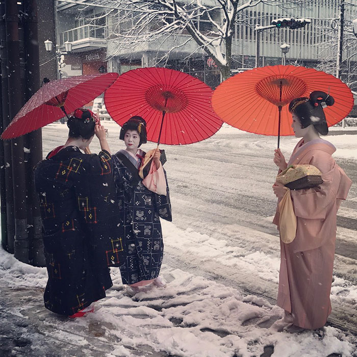 Волшебные фото заснеженного Киото