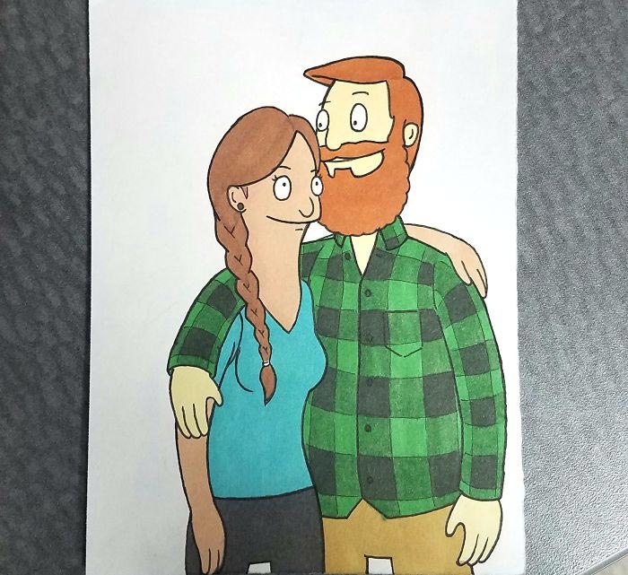 Парень нарисовал свою девушку в стиле 10 знаменитых мультфильмов