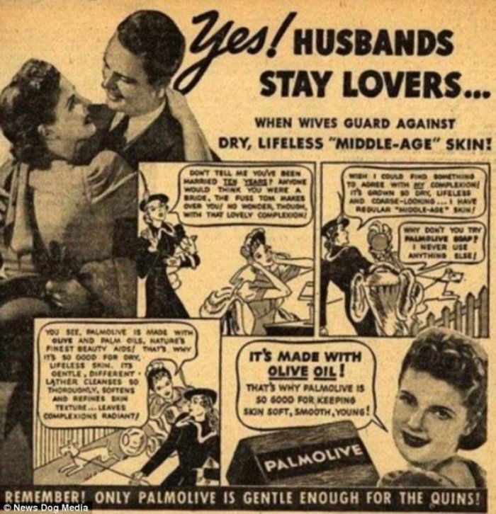 Сексистские рекламные объявления 40-х - 60-х годов