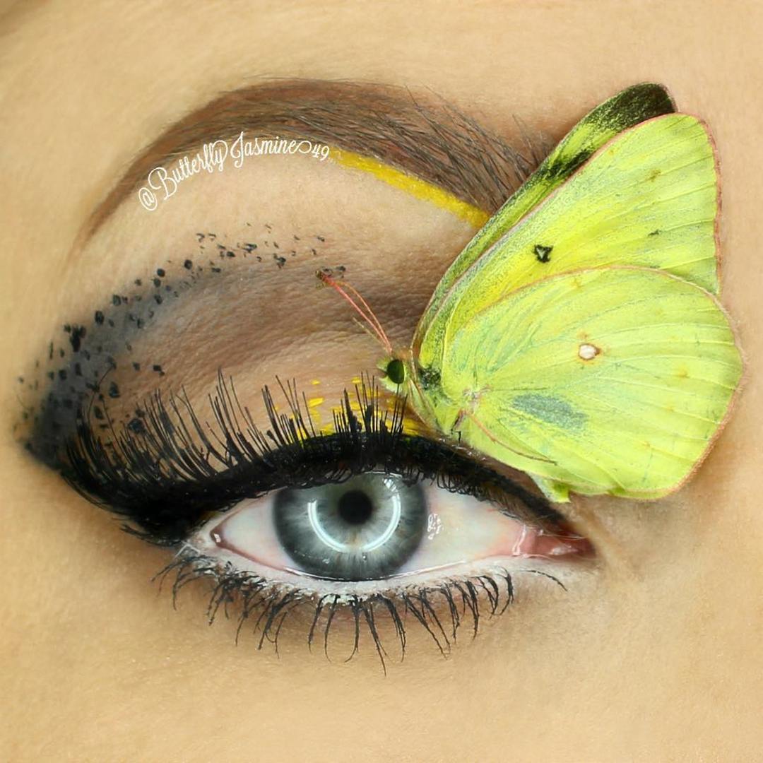 Экстремальный макияж с насекомыми