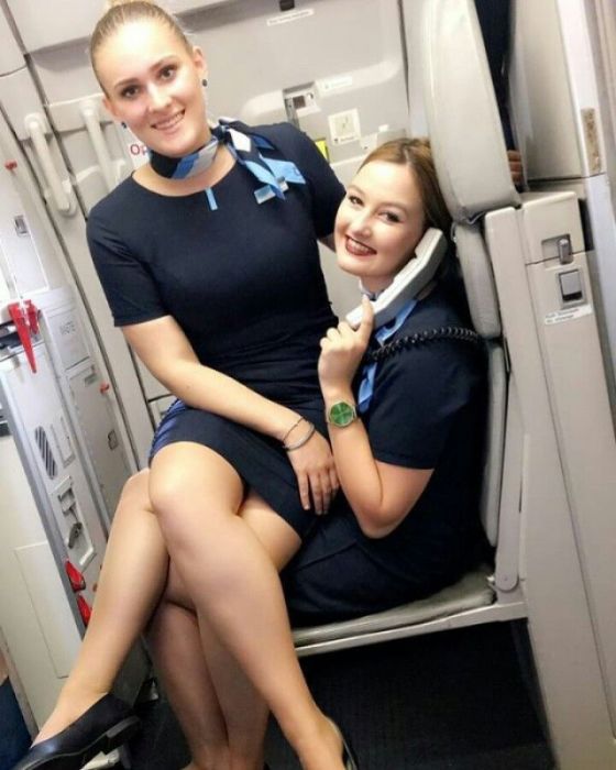 Симпатичные девушки-стюардессы
