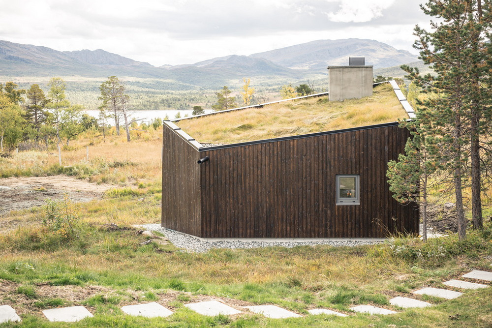 Современная версия горного приюта в Норвегии