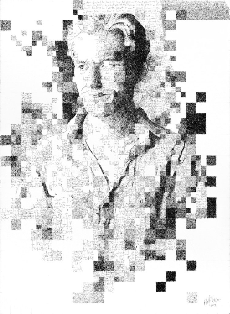 Портреты художника Фила Вэнса полностью из рукописного текста