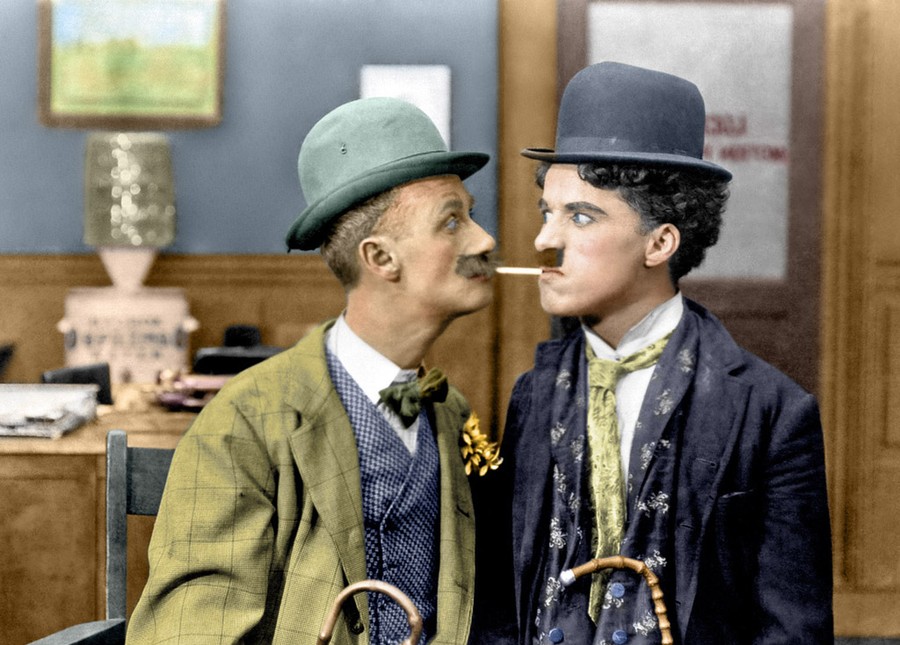 Цветные фотографии Чарли Чаплина 1910-1930х годов