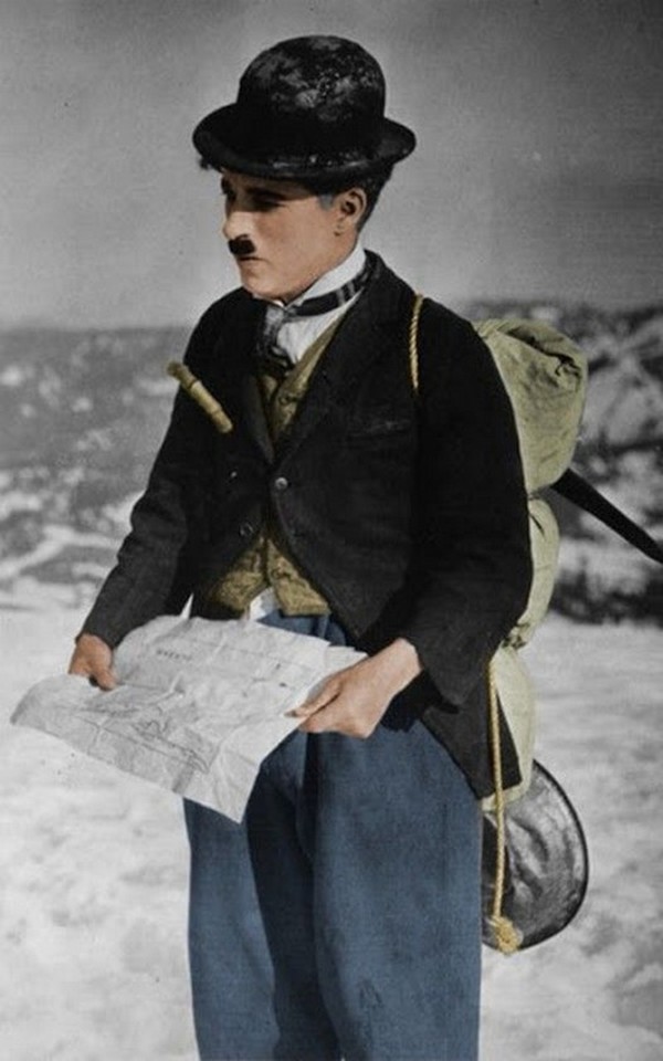 Цветные фотографии Чарли Чаплина 1910-1930х годов