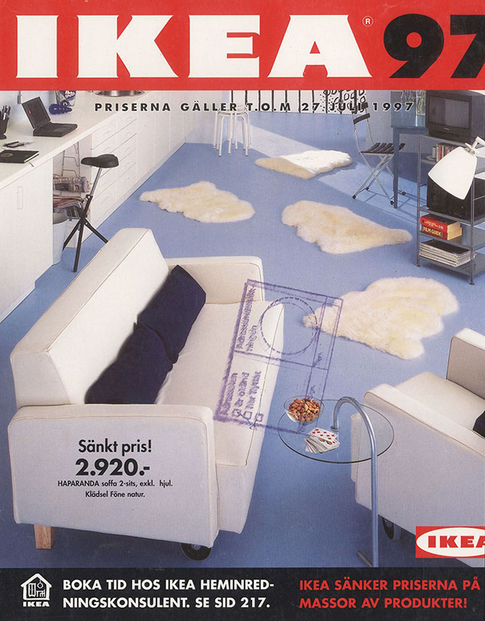 Обложки каталогов IKEA с 1951 по 2000 год
