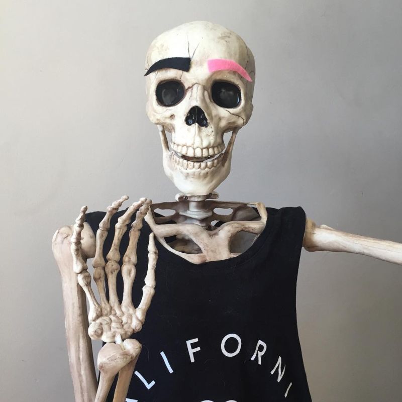 Скелет с чувством юмора троллит девушек в Инстаграм