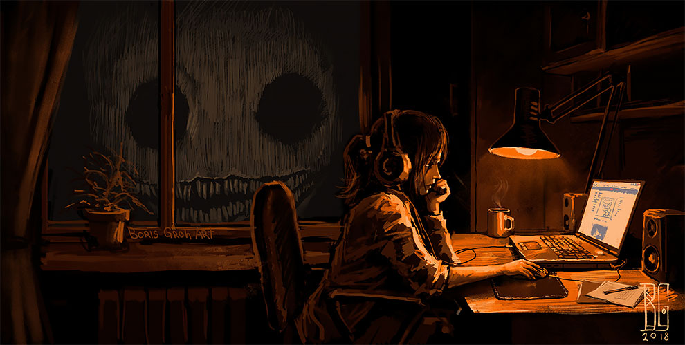 Мрачные хоррор-иллюстрации от Бориса Гроха