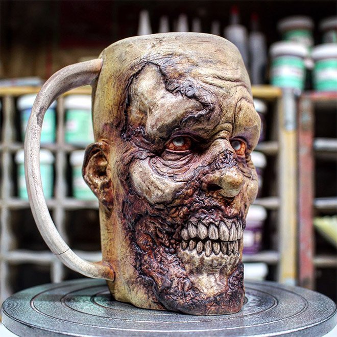 Зомби-чашки от Кевина Мерка