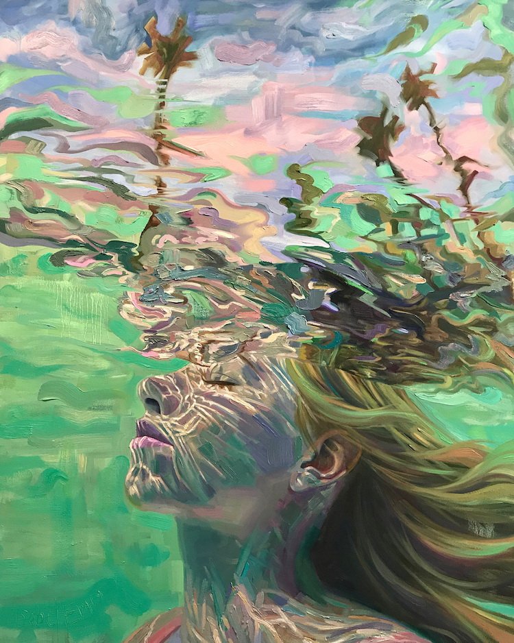 Женщины в воде на летних картинах Изабель Эмрих