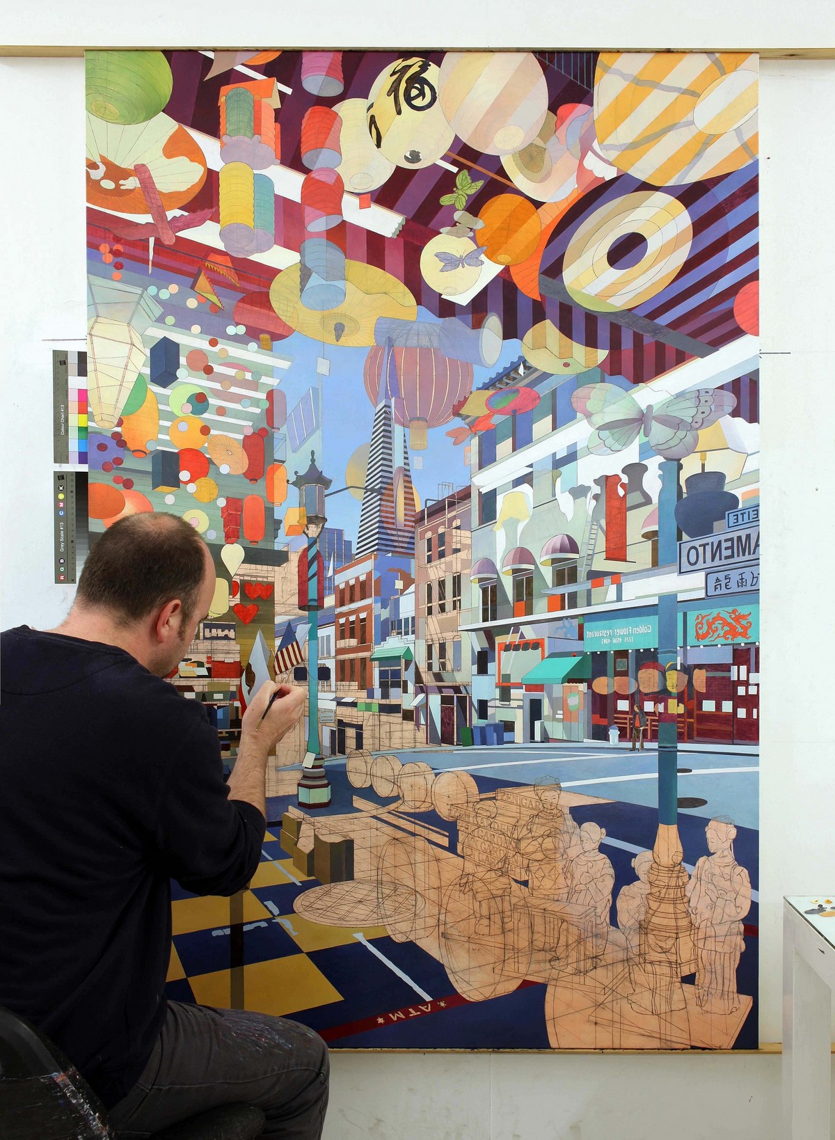Британский художник пишет трехметровые картины с улицами Нью-Йорка