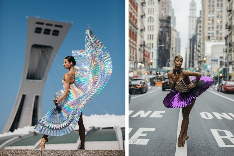 Балерины в пачках из оригами в необычном фотопроекте