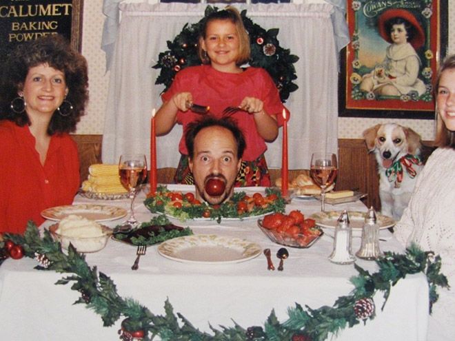 Странные семейные фото на Новый год и Рождество