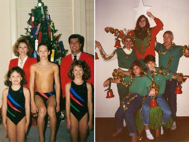 Странные семейные фото на Новый год и Рождество