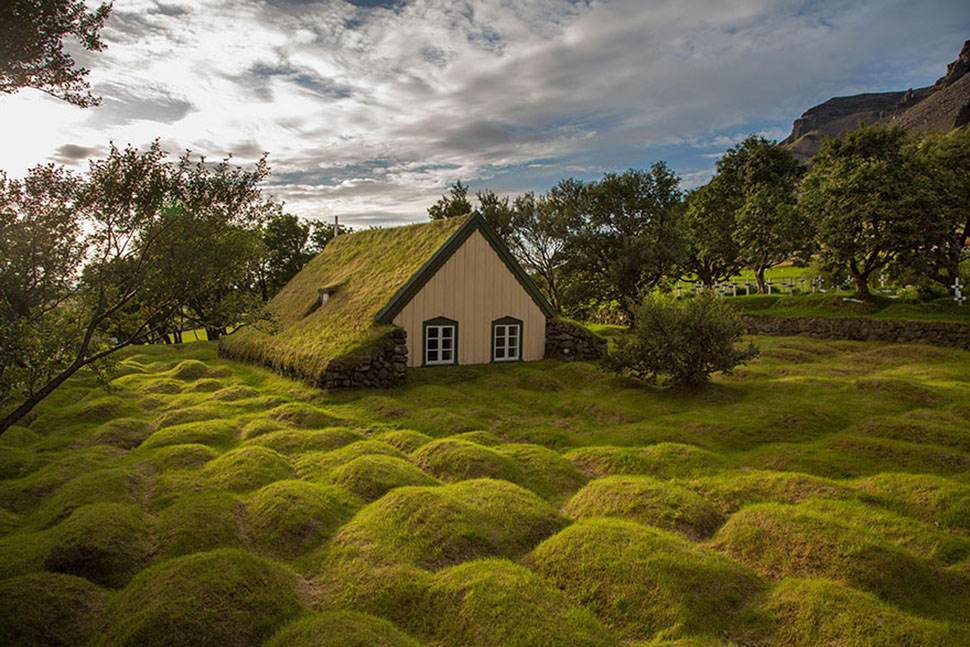Скандинавские домики с заросшей крышей, в которых хочется поселиться