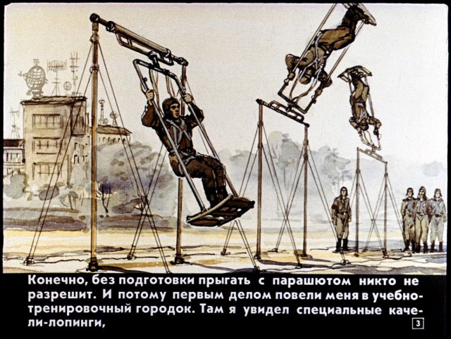 Диафильм Как я прыгал с парашютом 1985 года