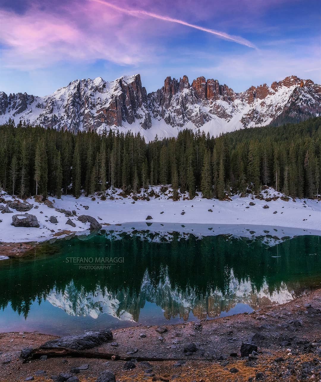 Великолепные зимние пейзажи в Доломитовых Альпах от Стефано Мараджи