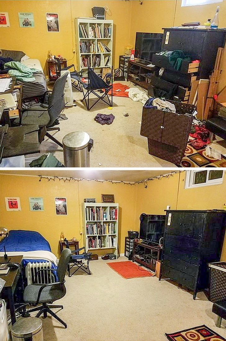 Приятные снимки наведения чистоты: до и после