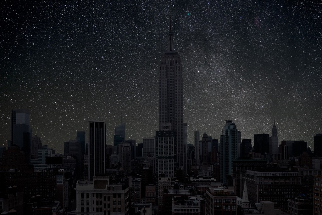 Как бы выглядели города, освещенные только звездами