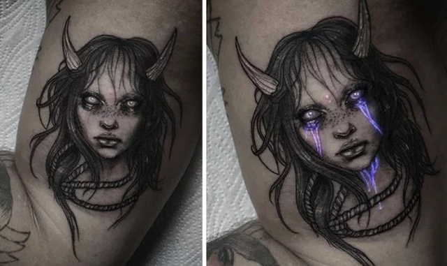Необычные люминесцентные татуировки