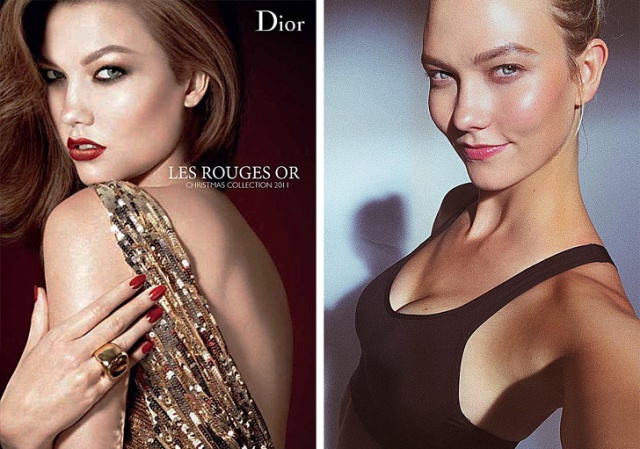 Модели из рекламы косметики с макияжем и без него