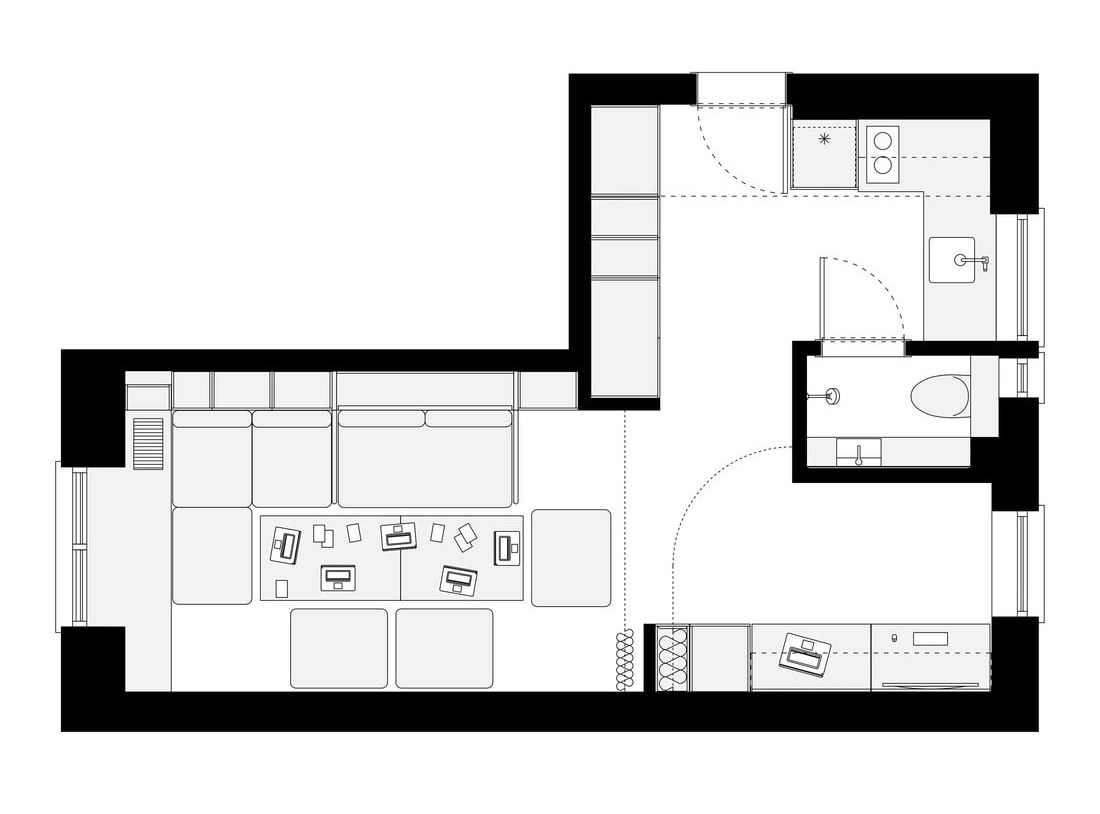 Небольшая квартира с эффективно организованным пространством