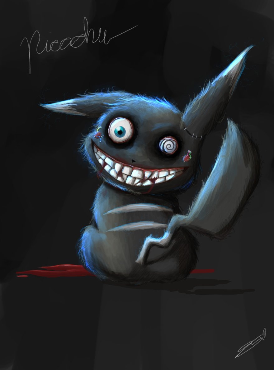 Художник изобразил покемонов в виде настоящих монстров