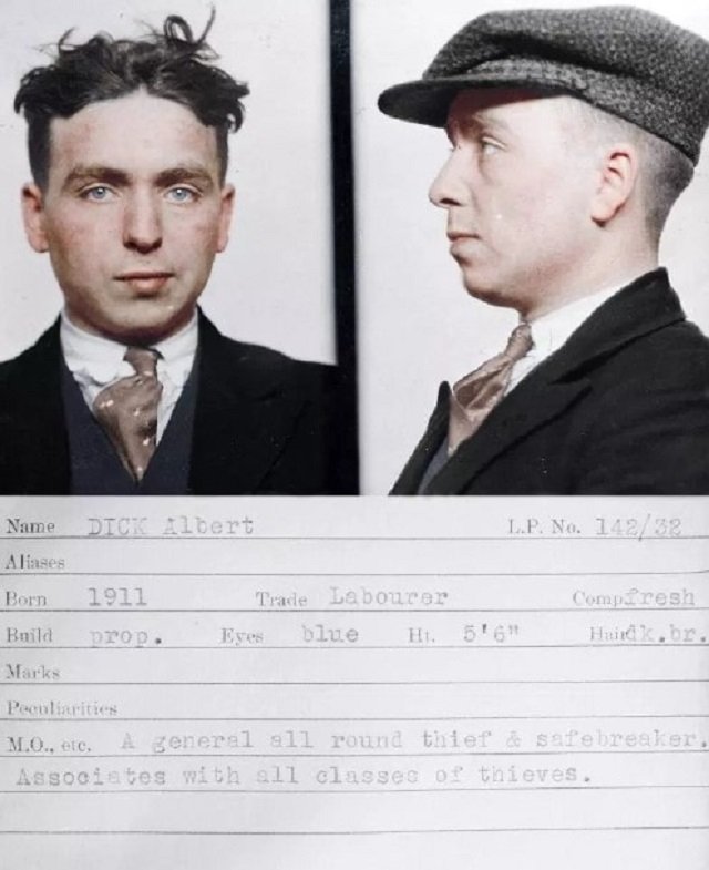 Ирландский художник колоризировал снимки британских преступников 1920-30-х годов