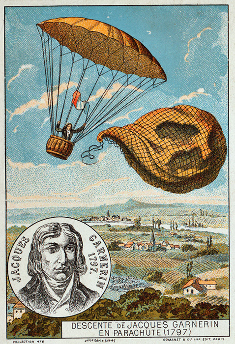 История изобретения парашюта и первого удачного прыжка