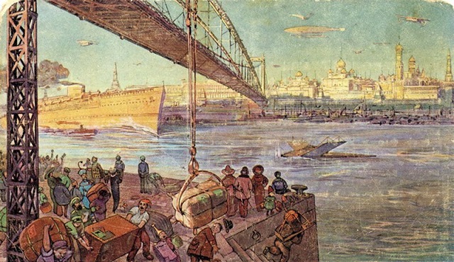 Как художники в 1914 году представляли себе Москву XXIII века