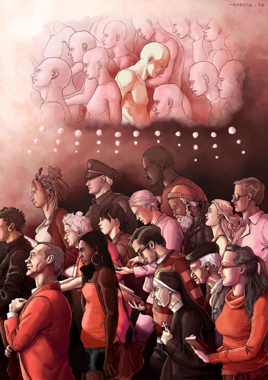 Иллюстрации о проблемах современного общества от Даниэля Гарсии