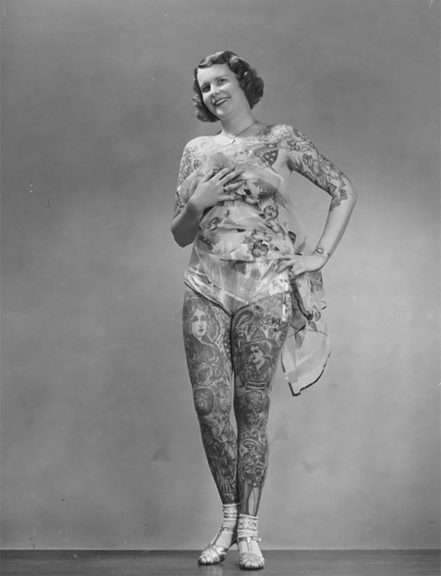 Бетти Бродбент - самая татуированная женщина ХХ века