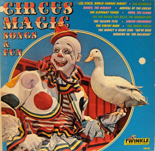 Обложки старых пластинок с изображением клоунов